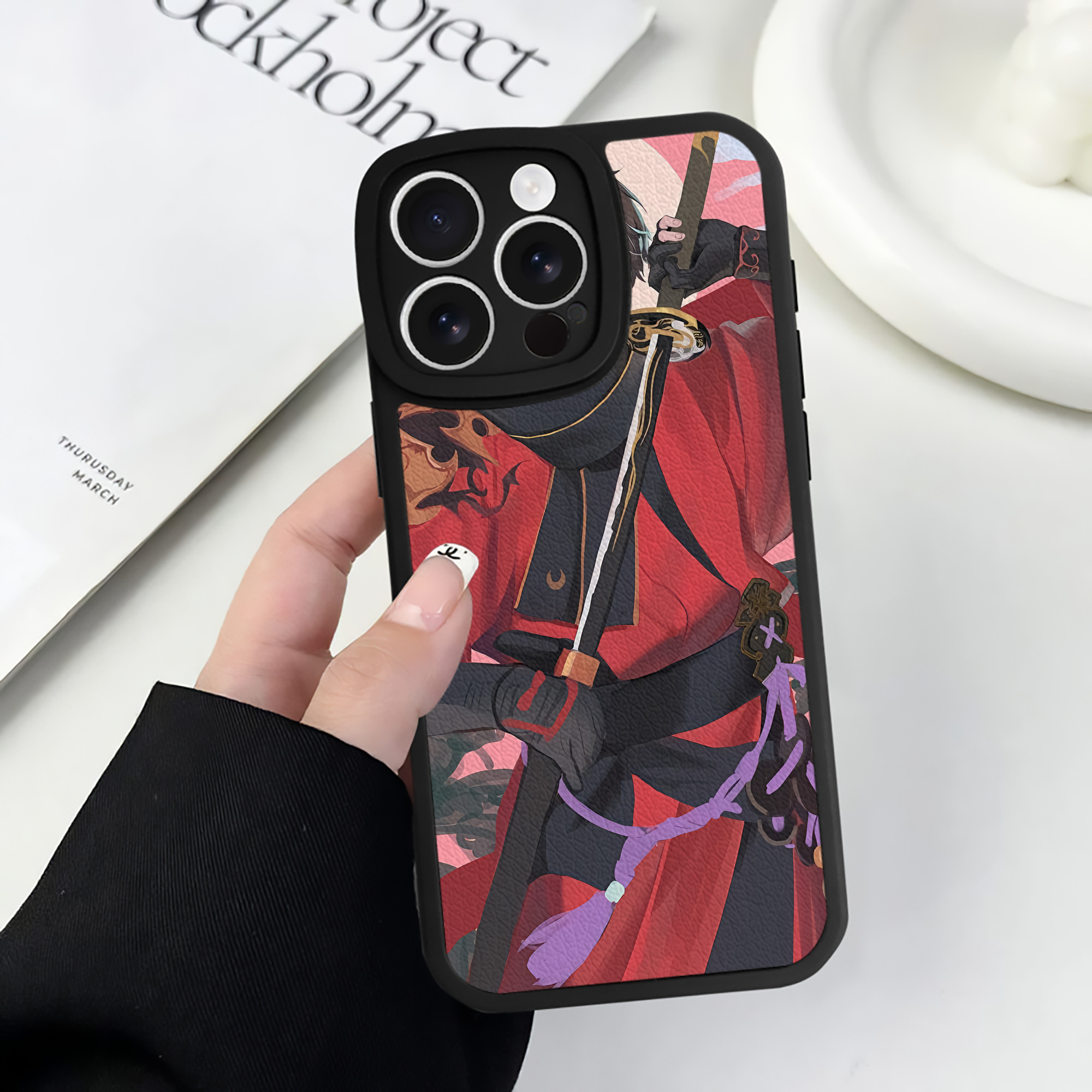 （画像用） 刀剣乱舞 Touken Ranbu 【iPhone 16シリーズ対応】シリコンスマホケース（レザー調） 材質：シリコン